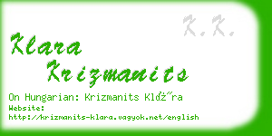 klara krizmanits business card